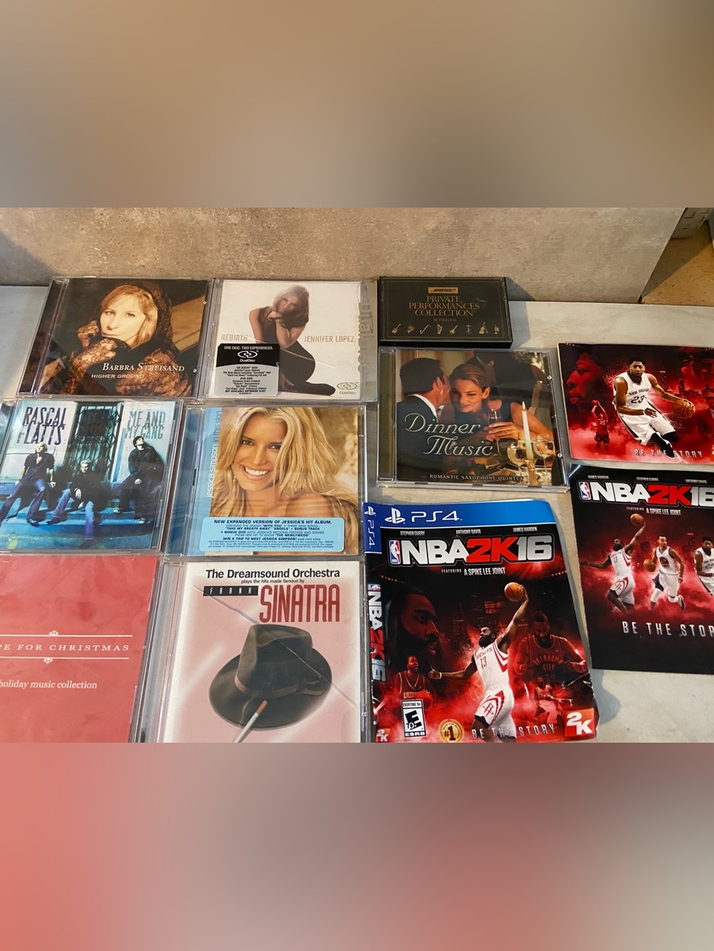 Cd collection of music CDs Frank Sinatra, and Jessica Simpson NBA covers only